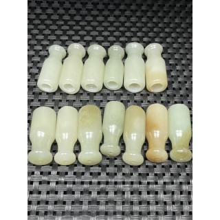天然和田玉烟嘴老式旱烟袋直式纸烟烟杆烟斗新疆糖青白玉老 n 长65外