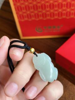 中国黄金和田玉吊坠貔貅项链男女新款足金招财钱币生日跨新年礼物