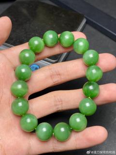 苹果绿猫眼单圈手串
