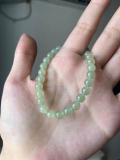 天然和田玉手串高冰晴水玉石手链男女款新疆籽料本命年礼物女生